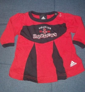 Top Houston Rockets bambino cheerleader pezzo unico 3-6 mesi rosso nero Adidas usato in ottime condizioni - Foto 1 di 4