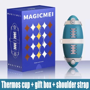 Botella de agua aislante a prueba de fugas de fútbol americano - Tapa desmontable, bebida doble - Imagen 1 de 8