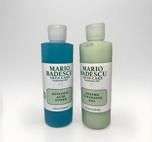 2 Lot Mario Badescu Enzyme Cleansing Gel +Glycolic Acid Toner 8oz Bundle Full Sz - Picture 1 of 2