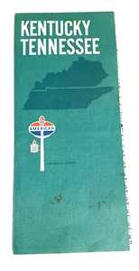 American Oil Company 1969 Kentucky Tennessee State Road Map Amoco  - Imagen 1 de 2