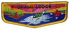 Lodge # 1 (One) Unami S-22 Yellow Border Merger w/Delmont 43 1996 OA Flap MINT