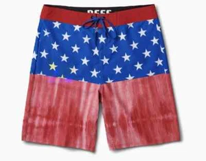 Costume da bagno uomo Reef Razzle bandiera USA elasticizzato 31 nuovo con etichetta Patriotic - Foto 1 di 9