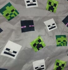 Minecraft  Twin Sheet Flat Sheet Preowned Good Condition Gaming Axe Pick Icons