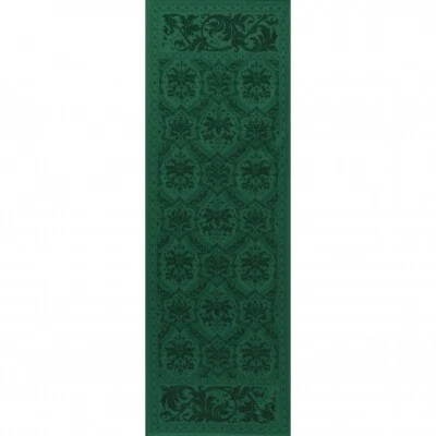 BEAUVILLE, TOPKAPI EMERALD GREEN FRENCH SATIN COTTON TABLE RUNNER 20" X 59", NEW - Image 1 of 3