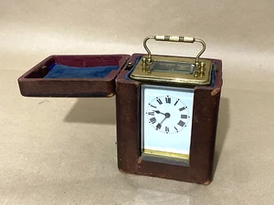 Antique French carriage clock in case - Picture 1 of 22