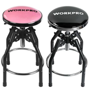 WORKPRO Bar Stools Adjustable Shop Stool 360 Degree Swivel Barstool Heavy Duty - Picture 1 of 23