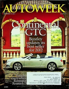 AutoWeek Magazine November 14, 2011 '12 Bentley Continental GTC - Imagen 1 de 2