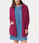 Aran Crafts - Merino Wool Zip-Front Cardigan with Back Pleat Sweater - Berry