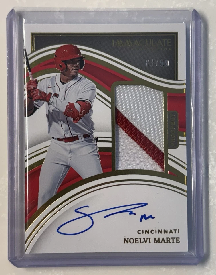 2023 Immaculate Noelvi Marte Prospect Jersey Patch Autograph Auto #d /99 - Image 1 of 2