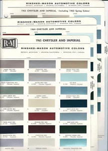 1963 1964 1965 1966 1967 1968 1969 CHRYSLER AND IMPERIAL PAINT CHIPS (R-M) - Picture 1 of 11