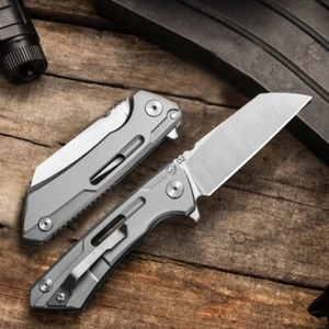 HEAVY EDC Pocket Folding Knife High Quality All Steel Bearing D2 Blade Camping - Picture 1 of 13
