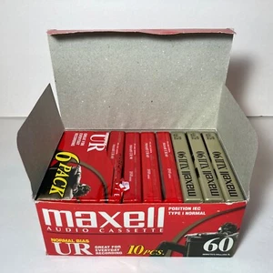 Paquete de 10 cassette de audio en blanco Maxell 3- XL-II 90-min y 7- UR 60-min sellado nuevo - Imagen 1 de 8