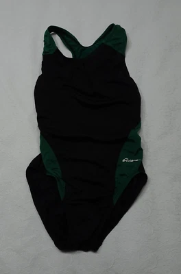 Traje de baño Dolfin talla 28 negro verde rendimiento espalda deportiva recorte trasero Foto 1 de 4