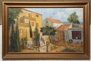 Original um 1950 VLADIMIR POTOCNJAK "Kroatien Dorflandschaft" GEMÄLDE - gelistet - Bild 1 von 11