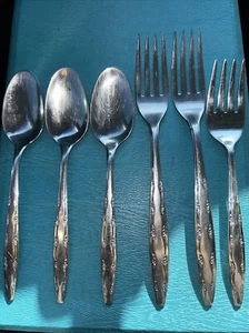 Gardenia Superior Stainless Lot 6, 3 Teaspoons, 2 Dinner Forks1 Salad Fork USA - Picture 1 of 11