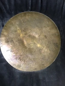 Handarbeit Brass Hand Hammered Fish Koi Mid Century Tray Plate Rare Sea Art Deco - Picture 1 of 12
