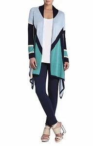 NUEVO CÁRDIGAN BCBG VERDE MAR ENVUELTO EN COLOR BLOQUEADO MRU4G504/B116W TALLA XXS/XS - Imagen 1 de 3