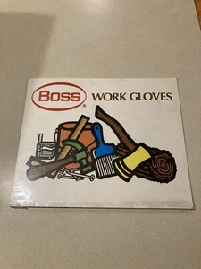 Letrero de guantes de trabajo vintage Boss - Imagen 1 de 7