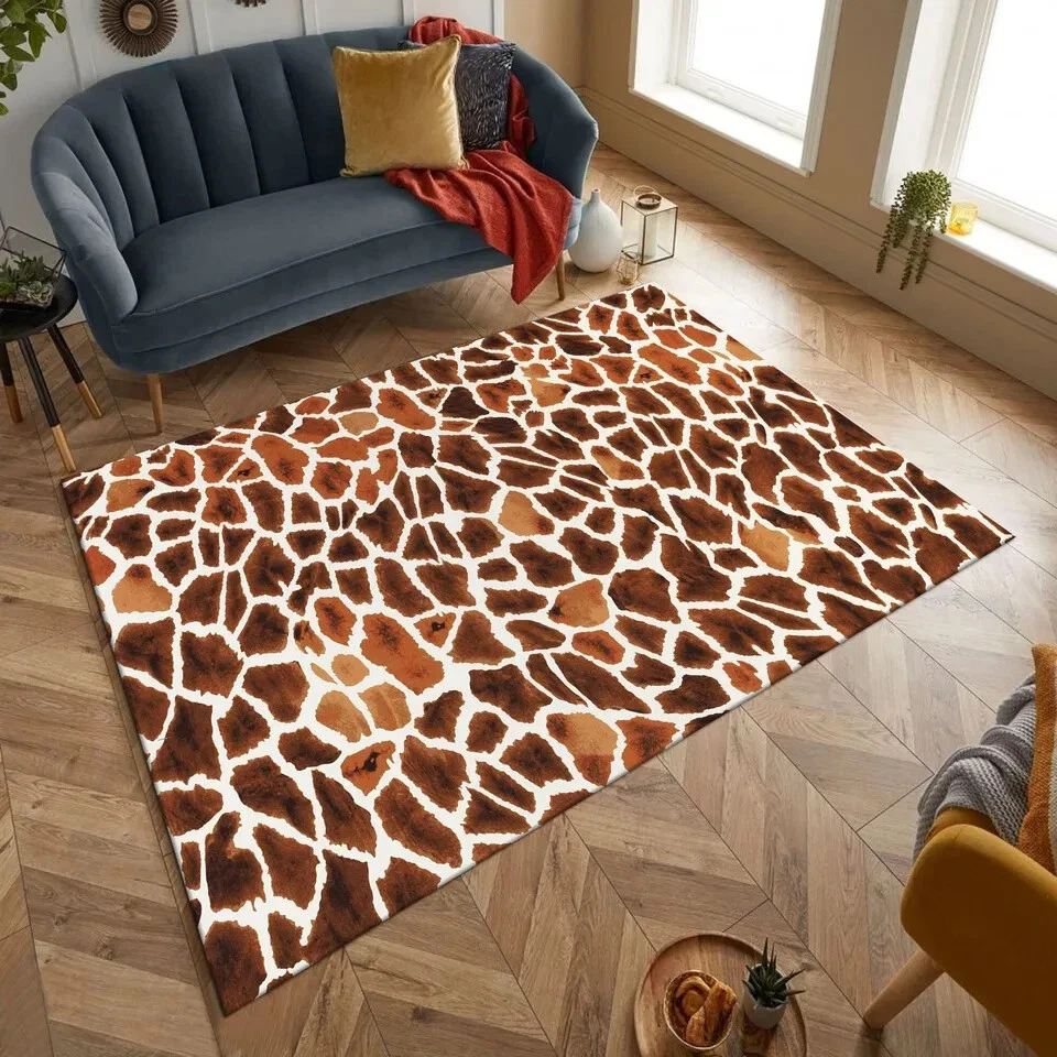 Giraffe Area Rug, Rectangular giraffe Rug, Animal Print Rug, Living room rug, Ar - Image 1 of 2