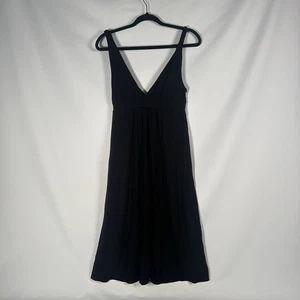 J.CREW Black Twisted Strap Sleeveless Midi Dress Size Small Spandex Blend - Picture 1 of 8