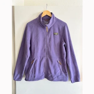 L.L. Bean Mountain Classic Fleecejacke Damen Large gedeckt lila durchgehender Reißverschluss warm - Bild 1 von 15