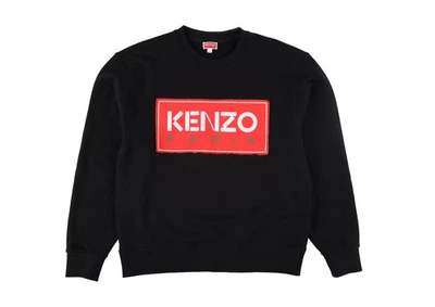 KENZO Hombres París Sudadera Clásica Negra Frontal Rojo Logo Talla M PVP 270 Foto 1 de 4