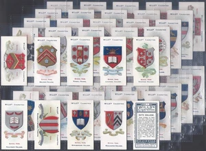 WILLS-FULL SET- SCHOOL ARMS 1906 (50 CARDS) EXCELLENT+++ - Picture 1 of 4