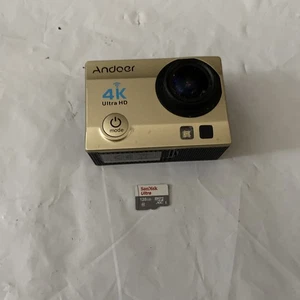 Cámara de acción deportiva Andoer 4K WiFi gris con tarjeta SD de 128 GB - Imagen 1 de 2