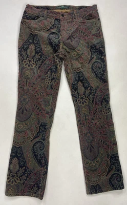 Calça Polo Ralph Lauren Jeans Paisley Veludo Feminina Tamanho 10 Multicolor - Imagem 1 de 4