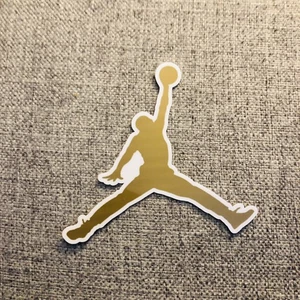 Authentic Air Jordan Jumpman Sticker (3.5" x 3.5") Nike Gold Flight Logo - Picture 1 of 2