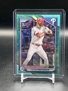 2024 Bowman Draft Chrome Carter Mathison #BDC-127 Aqua Wave Refractor /125 (RC) - Bild 1 von 2