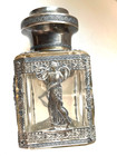 950er Silber Teedose, Frankreich achteckig, mit Bacchantinnen und Amor
