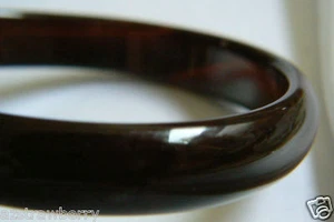 CARVED GENUINE AGATE STONE BANGLE BRACELET NEW - Picture 1 of 3