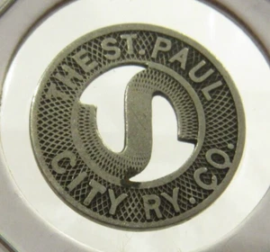 Very Old The St. Paul, MN City Ry. Co. Token de tranvía de tránsito - Minnesota Minnesota - Imagen 1 de 2