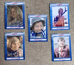 5x Tarjeta Jaws FIRMADA Richard Dreyfuss Backline Gottlieb Voorhees Filley RARA K9 - Imagen 1 de 7