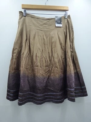 Ladies Florance & Fred brown pretty midi skirt size 12  (NWT) - Image 1 of 4
