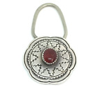Vintage Rick Werito Sterling Silver 925 Red Coral Key Ring Charm Keychain