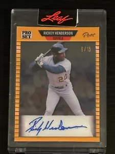 2023 Leaf Pure (1989 Pro Set design) Rickey Henderson Autograph /15, *SEWALL* - Picture 1 of 2