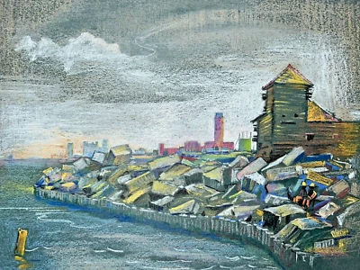 Carl Hibbeler Chicago Skyline Pastel Un siglo de progreso ¡Mira Charles Whacker! Foto 1 de 4
