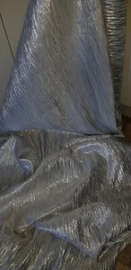 1m tessuto argento stropicciato discoteca lama ideale per moda e decorazione larghezza 54" - Foto 1 di 2