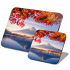 1x Cork Placemat & Coaster Set - Autumn Mount Fuji Japan #44183