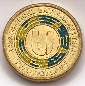 2022 ⭐️ Australian $2 Coin – Birmingham Commonwealth Games, Letter “U” – CIRC - Picture 1 of 2