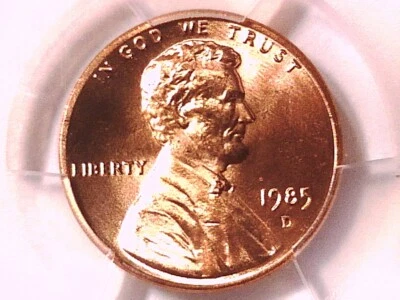 1985 D Lincoln Memorial Cent Penny PCGS MS 67 RD 39643946 - Image 1 of 3