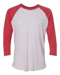 Lot of 7 Next Level Triblend 3 Quarter Red Sleeve Unisex T-Shirt VARIOUS SIZES - Picture 1 of 1