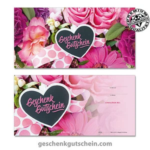 Gutscheinkarten "DINlang" für alle Anlässe und Branchen mit Blumenmotiv BL9244 - Bild 1 von 1