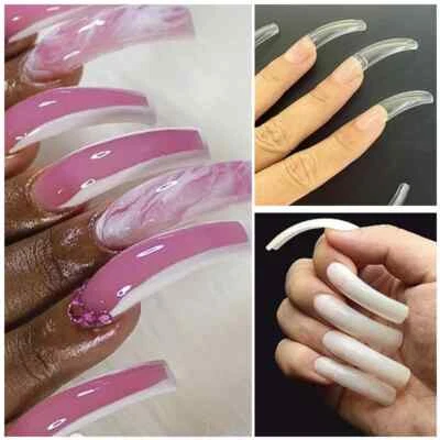 500pcs Extra Long Hawk Curved Nail Tips Full Cover Eagle Claw Curve False Nails - Image 1 of 4