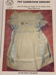 Smocking Plate #132 TEA PARTY for MOPSY by Pat Garretson - New - Picture 1 of 2