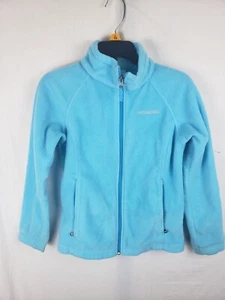 Columbia Girl's Torquoise Long Sleeve Fleece Jacket Sz M (10-12) - Picture 1 of 11