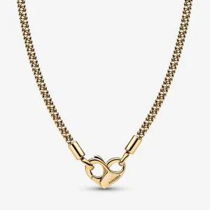 *BRAND NEW* Pandora Moments 14k Gold Plated Studded Chain Necklace 362451C00 - Picture 1 of 2