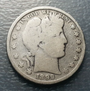 ESTADOS UNIDOS USA EEUU UNITED STATES 1/2 DOLAR HALF DOLLAR 1899 BARBER BC - Picture 1 of 2